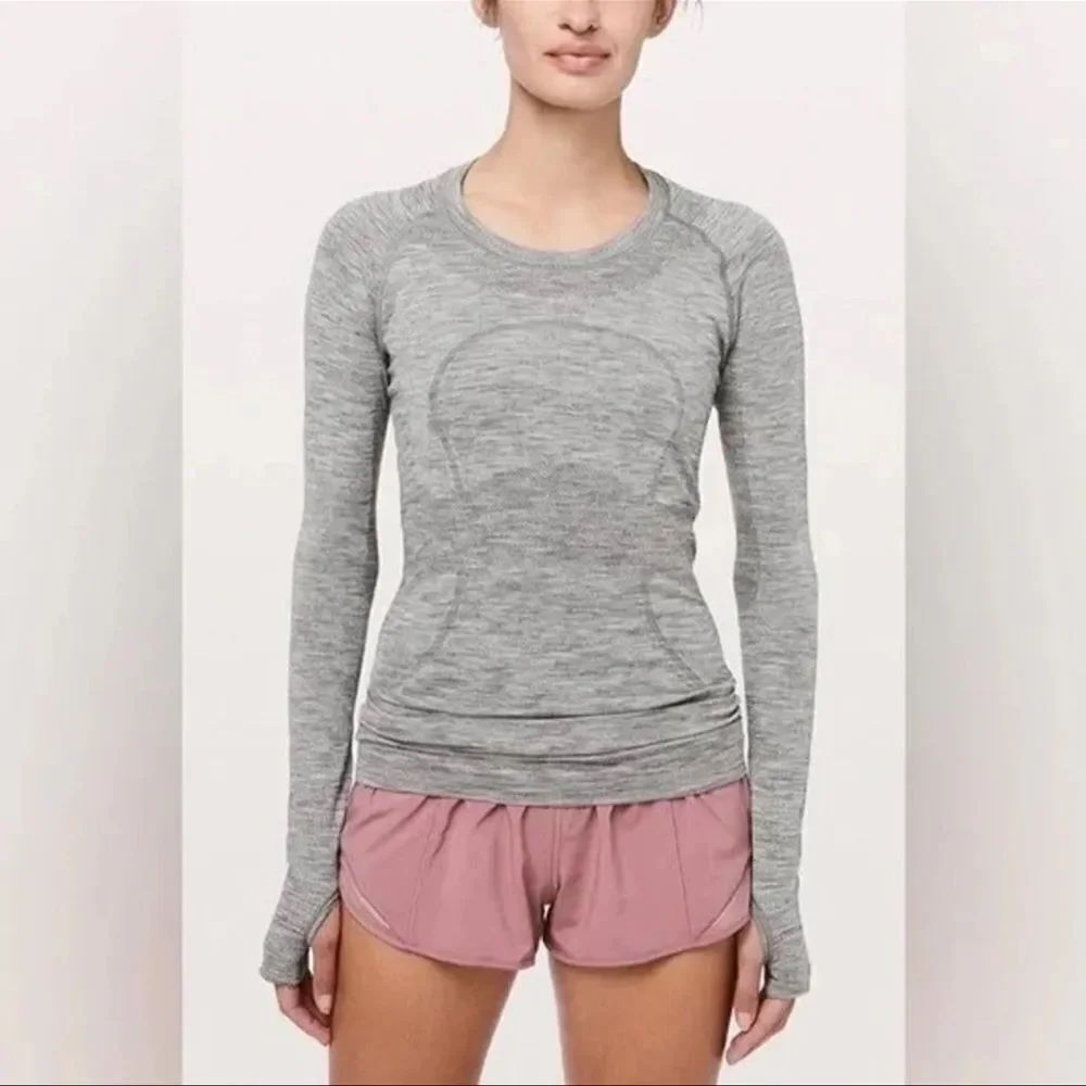 Lululemon Swiftly Tech Long Sleeve Top Gray Womens Size 6 Athletic